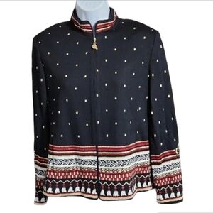 St. John Sequin Embellished Metallic Cardigan Jacket